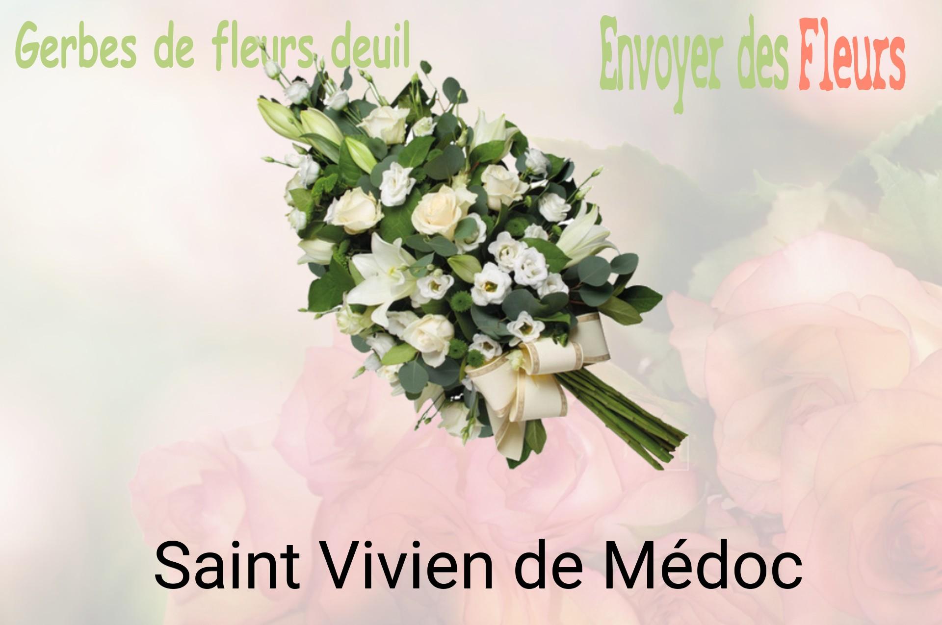 Gerbe de fleurs de deuil livrée à Saint-Vivien-de-Médoc